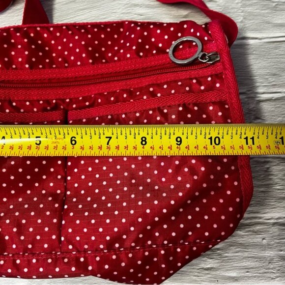 Street Lites Red/White Polka Dot Nylon Crossbody Bag - Picture 10 of 13